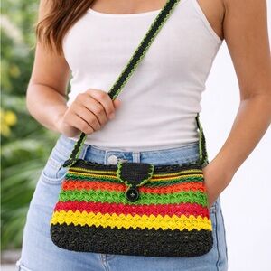Handcrafted Multicolor Crochet Crossbody Bag